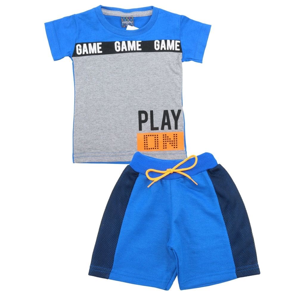 Conjunto Menino Camiseta e Bermuda Silk Game Infantil Verão