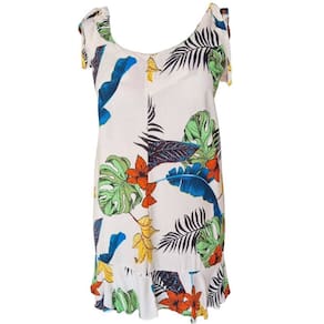 Vestido Feminino Viscose Estampado Curto Alça Forrado