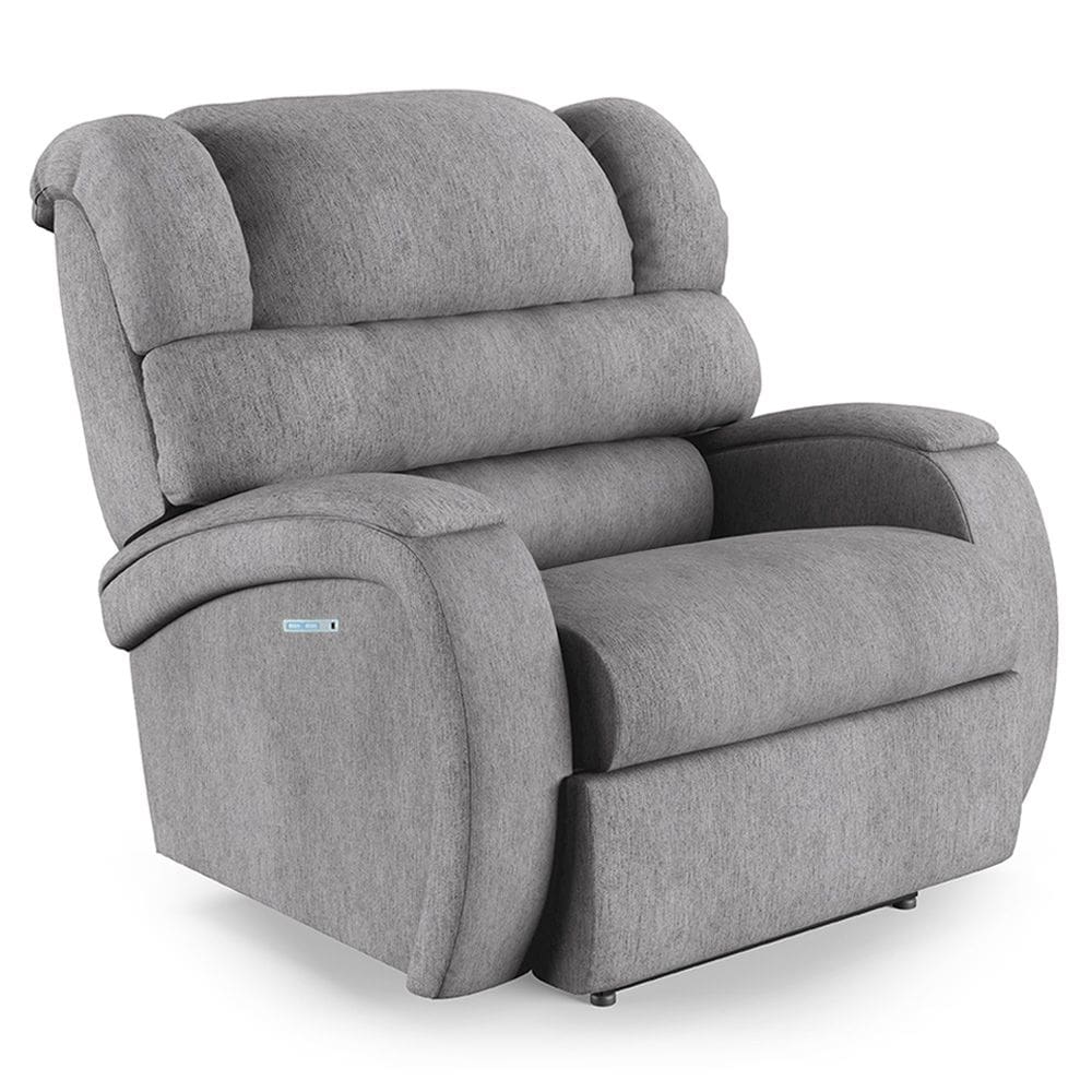 Poltrona do Papai Reclinável Napoli Elétrica Botão LED Massagem Linho Cinza FH1 - D`Rossi