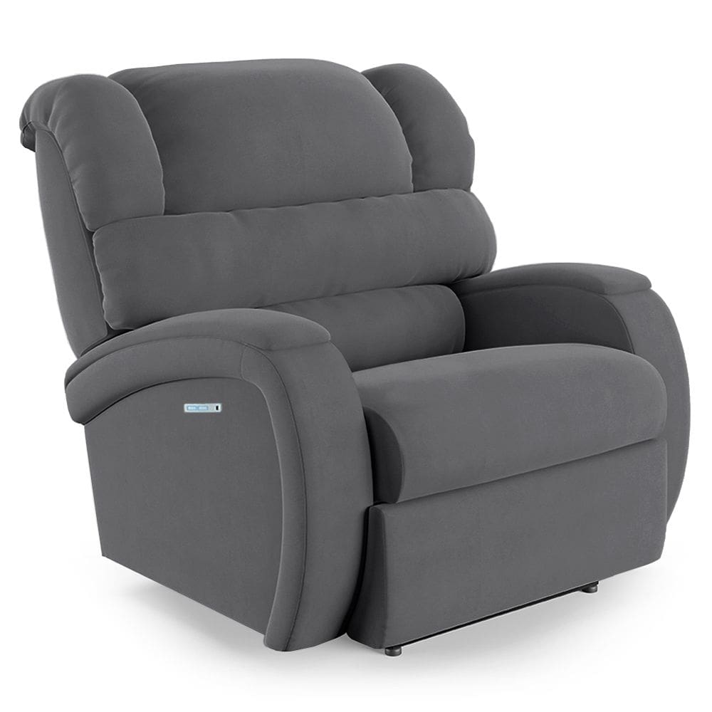 Poltrona do Papai Reclinável Napoli Elétrica Botão LED Massagem Veludo Cinza FH1 - D`Rossi