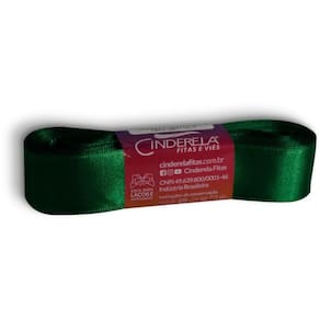 Fita De Cetim 22Mm Com 10 Metros Verde Bandeira