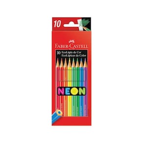 Ecolápis De Cor Regular Faber Castell - 10 Cores Neon