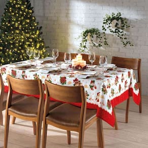 Toalha de Mesa Retangular Natal Athenas Estampada 1,60m x 2,50m - Dohler