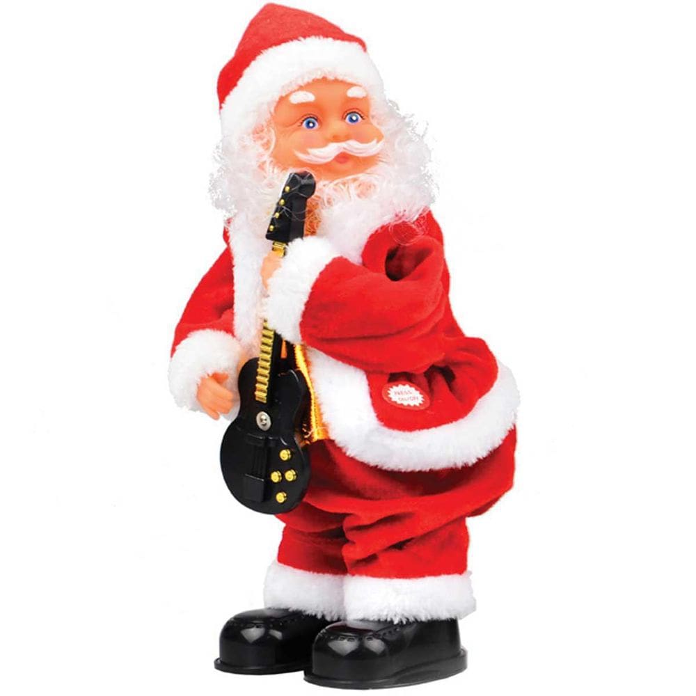 Boneco Papai Noel Musical Dançarino 26X12cm A Pilha Vermelho