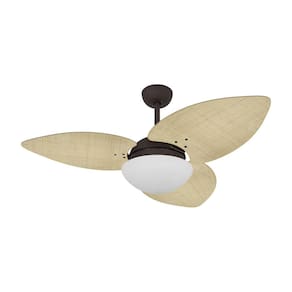 Ventilador de Teto Dormamu Marrom Texturizado 3 Pás Palmae Natural 127V