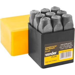 Algarismo De Aço Punção 10Mm 0-9 Para Gravação - Vonder Plus