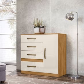 Cômoda Sapateira com 5 Gavetas 1 Porta 98x100cm Vênus Moval