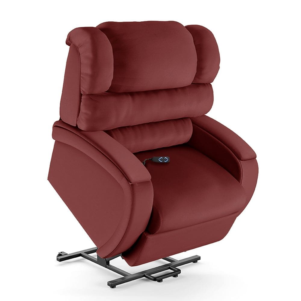 Poltrona do Papai Reclinável Napoli Elevação Lift Elétrico PU Vermelho FH1 - D`Rossi