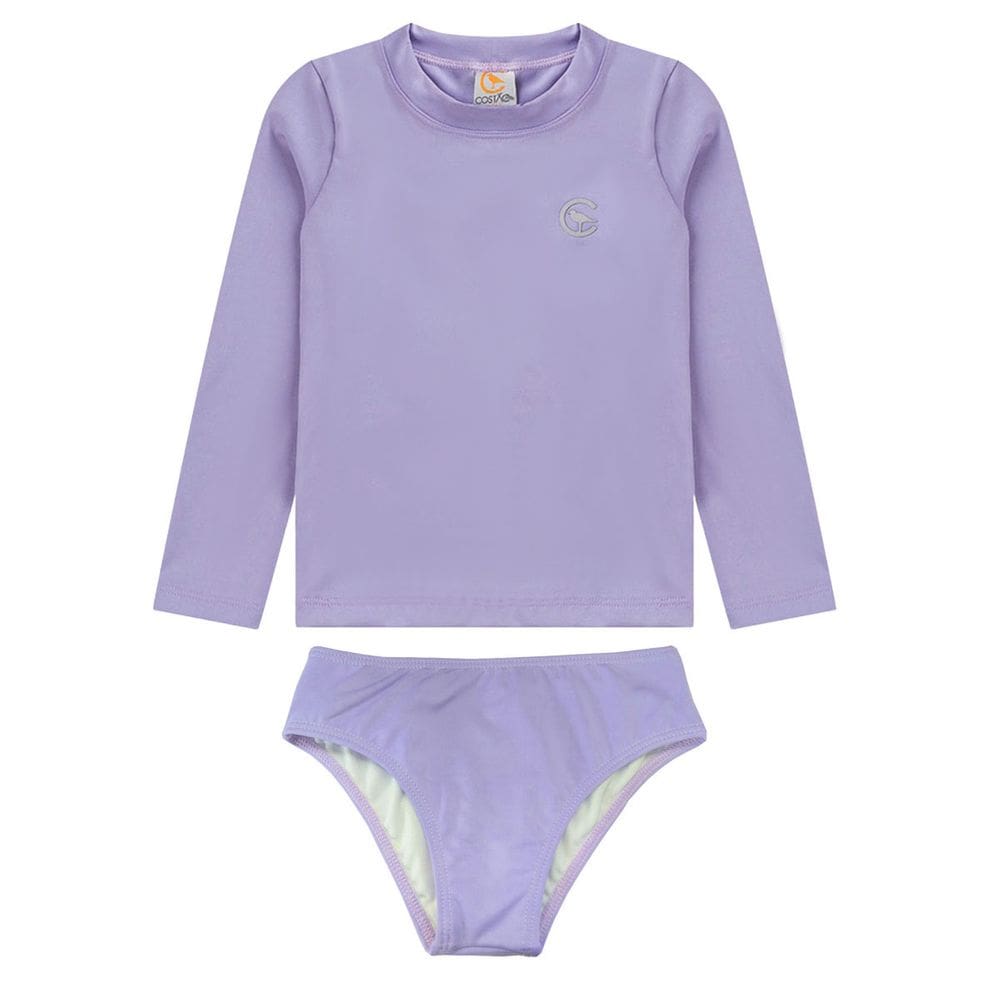 Conjunto Praia Infantil Proteção UV 50+ Básico Lilás Costão
