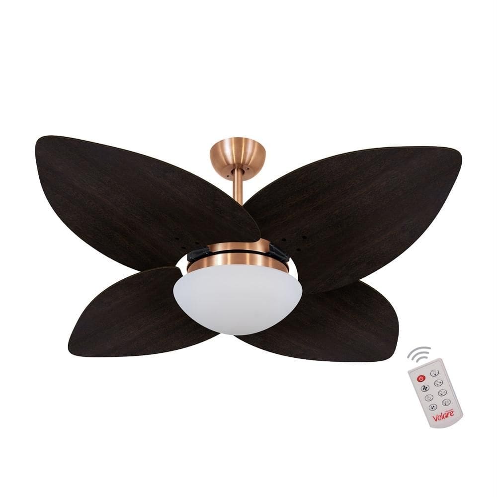 Ventilador de Teto Dormamu Cobre 4 Pás Tabaco 127V com Controle