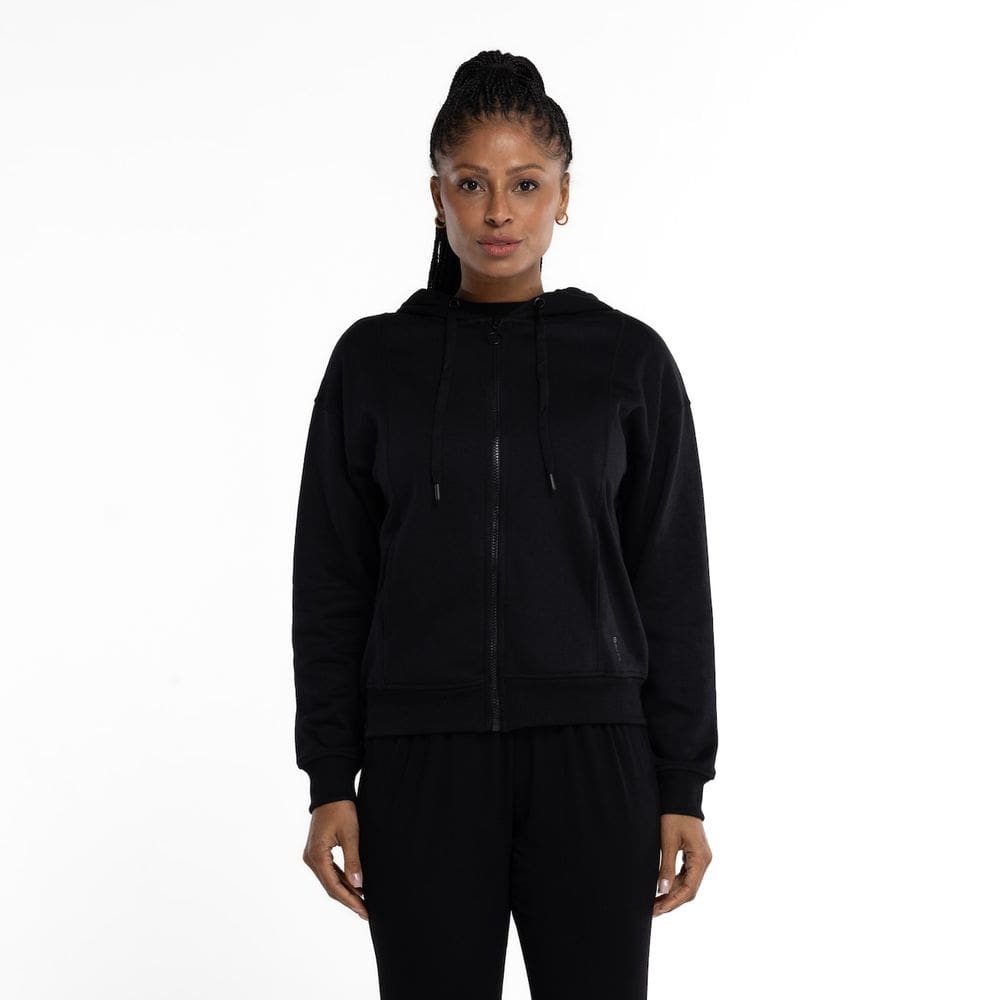 Jaqueta de Moletom Feminina Oxer com Capuz Fleece com Bolso Externo