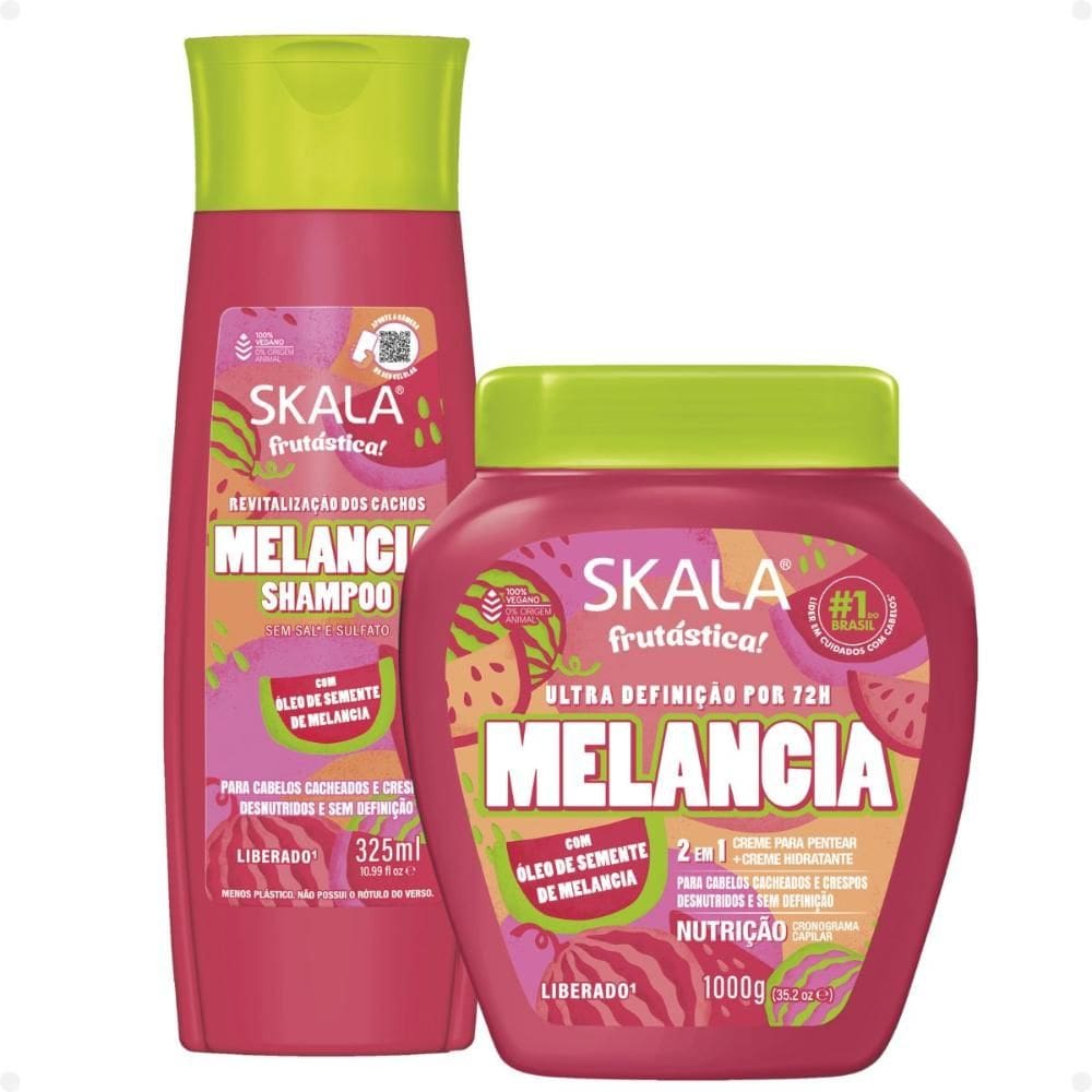 Kit Skala Melancia: Shampoo e Creme de tratamento