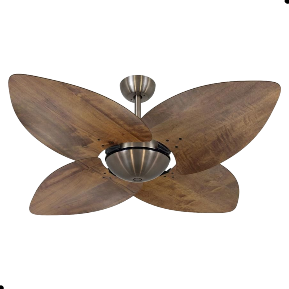 Ventilador de Teto Dormamu Bronze Office 4 Pás Rádica Imbuia 127V com Controle