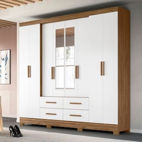 Guarda Roupa Casal Grande com Espelho 273x222cm San Lorenzo Moval
