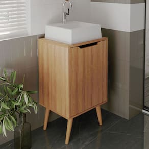 Gabinete para Banheiro Pequeno 1 Porta 45x80cm Amêndoa Tecno Mobili