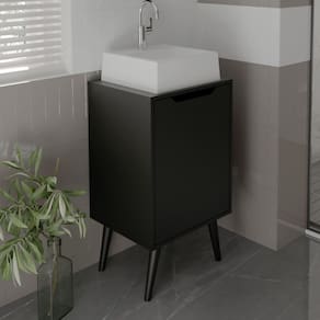 Gabinete para Banheiro Pequeno 1 Porta 45x80cm Preto Tecno Mobili