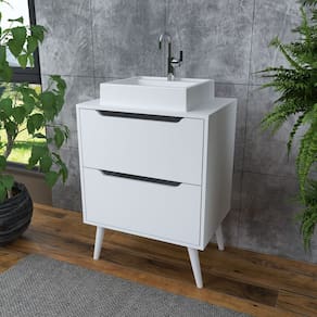 Gabinete para Banheiro 2 Gavetas 60x80cm Branco Tecno Mobili