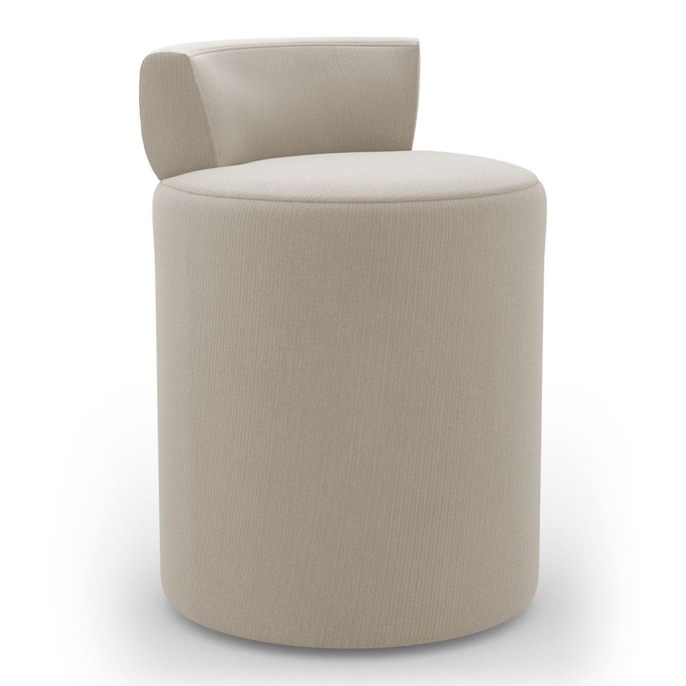 Puff Decorativo Orgânico Living Aegon Minimalista Veludo Bege - Desk Design