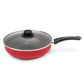Frigideira Wok Páprika Vermelha 28 cm 4,3 L em Alumínio com Revestimento Interno Antiaderente Multiflon