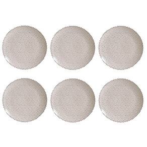 Conjunto de Pratos Rasos 06 Peças Coup Chevron Porto Brasil