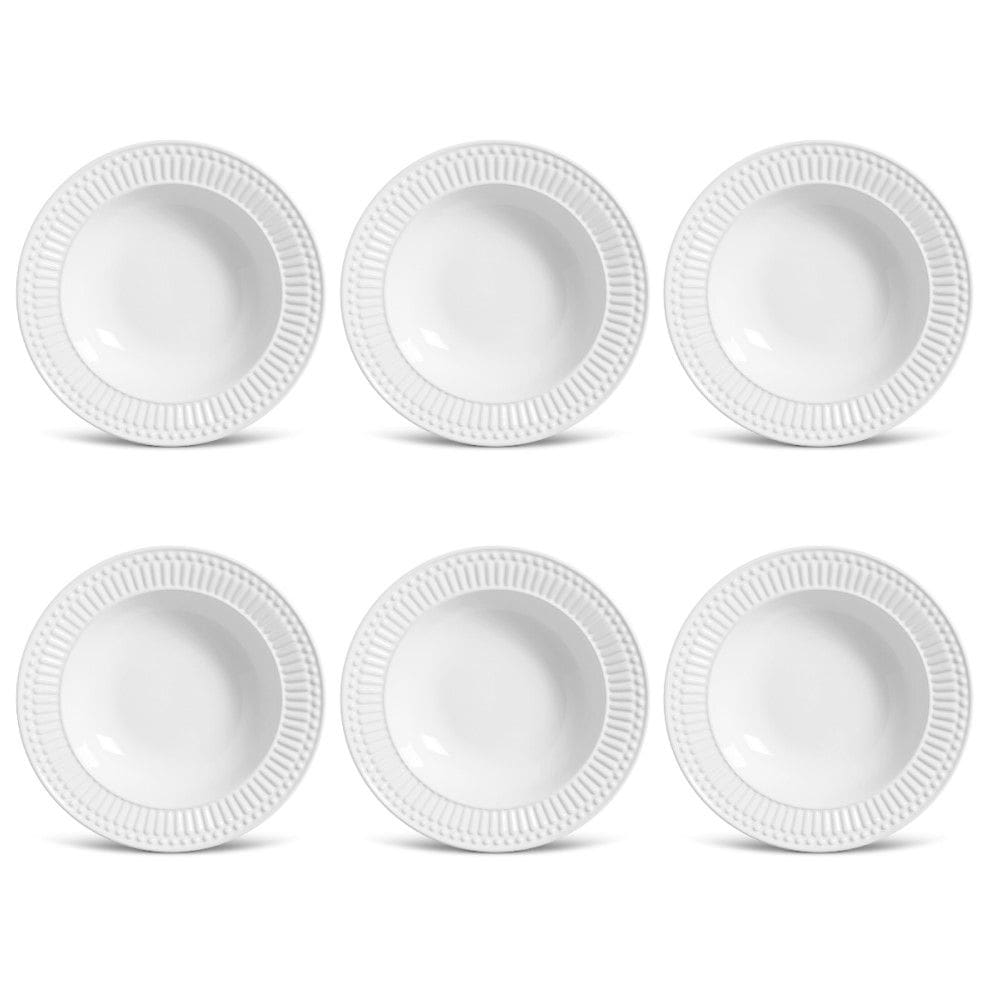 Conjunto de Pratos Fundos 06 Peças Roma Branco Porto Brasil