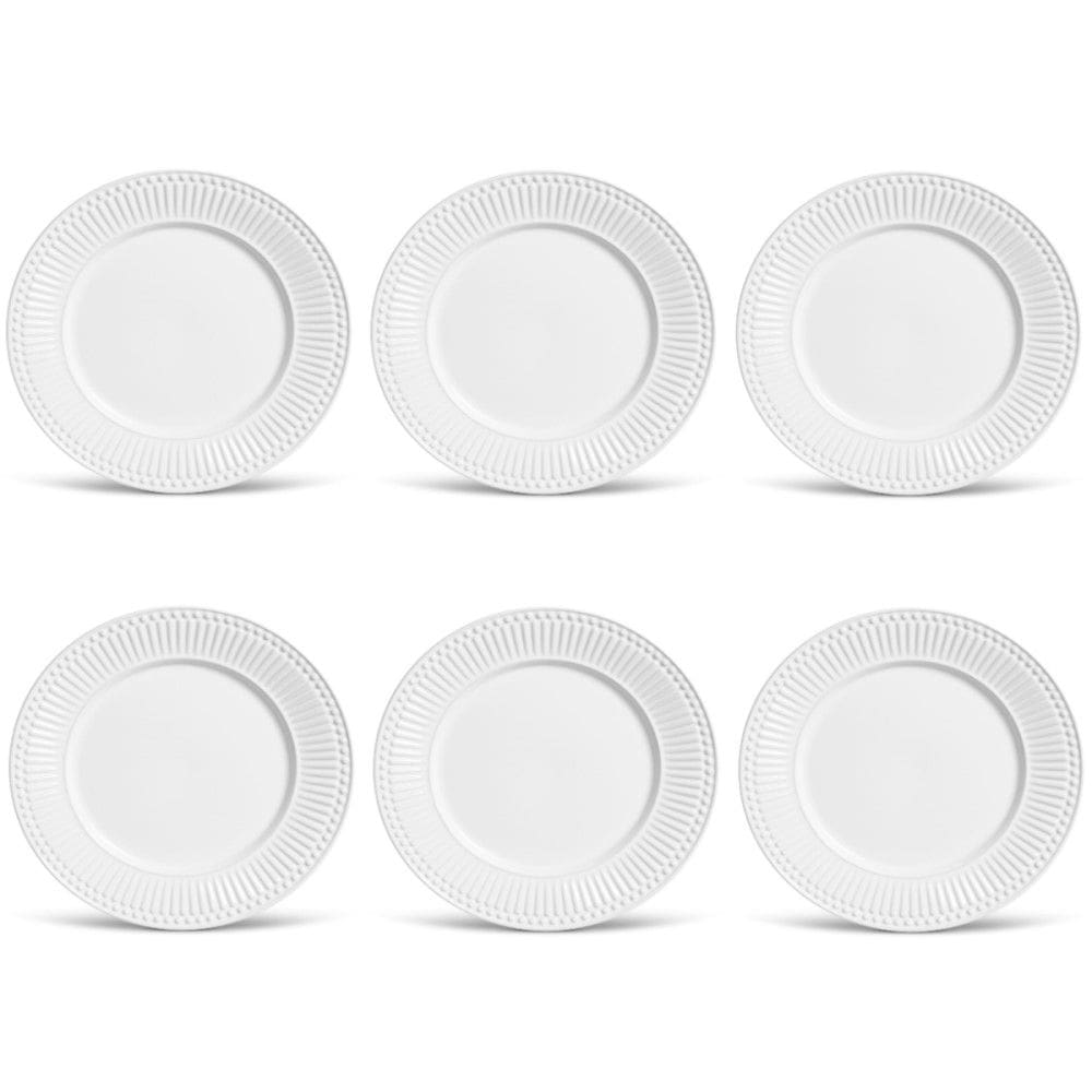 Conjunto de Pratos Rasos 06 Peças Roma Branco Porto Brasil