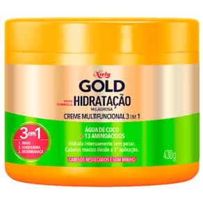 Creme Multifuncional 3 em 1 Niely Gold Água de Coco + 13 Aminoácidos 430g