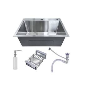 Kit Cuba Pia Aço Inox Quadrada Cozinha E Torneira Flexível Extensível Brinovar
