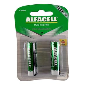 Pilha Recarregável Pequena com 2 Unidades 2300mAh Alfacell