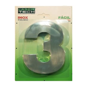 Número Inox algarismo para Fachada 12cm Nº 3