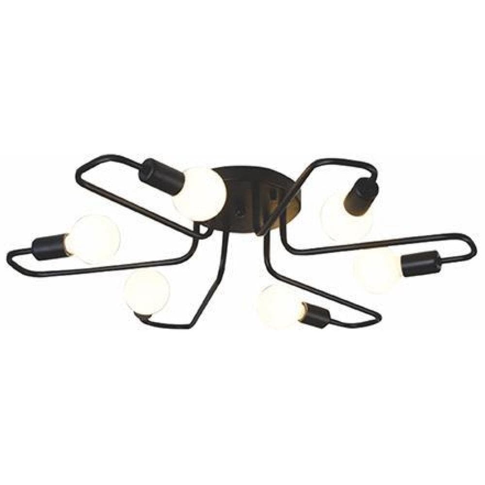 Plafon Star Preto 6X E27