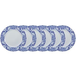 Conjunto de Pratos Rasos 06 Peças Azulejo Schmidt