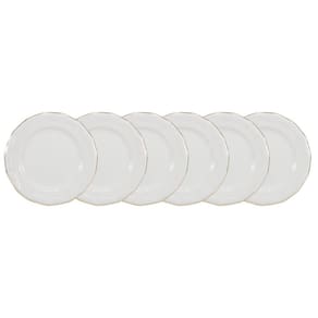Conjunto de Pratos de Sobremesa 06 Peças Pomerode Ouro Schmidt