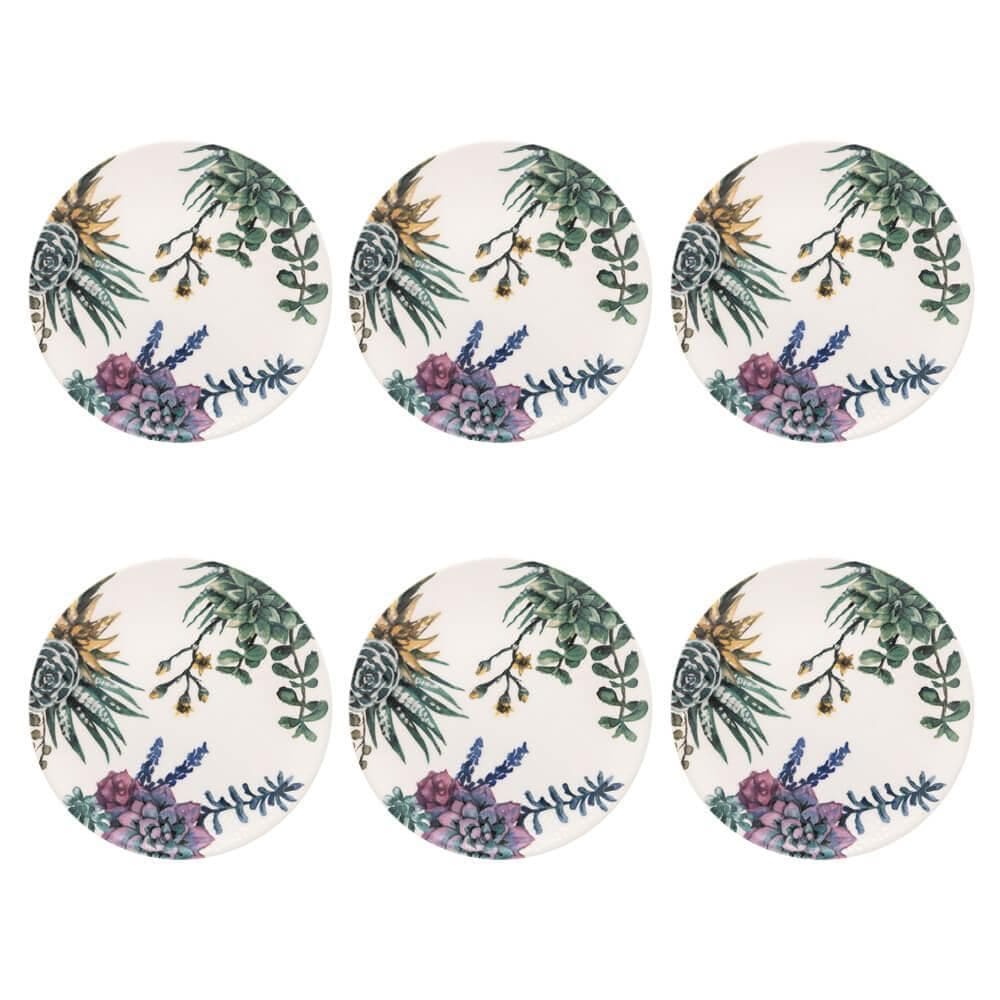 Conjunto de Pratos de Sobremesa 06 Peças Bothanica Oxford