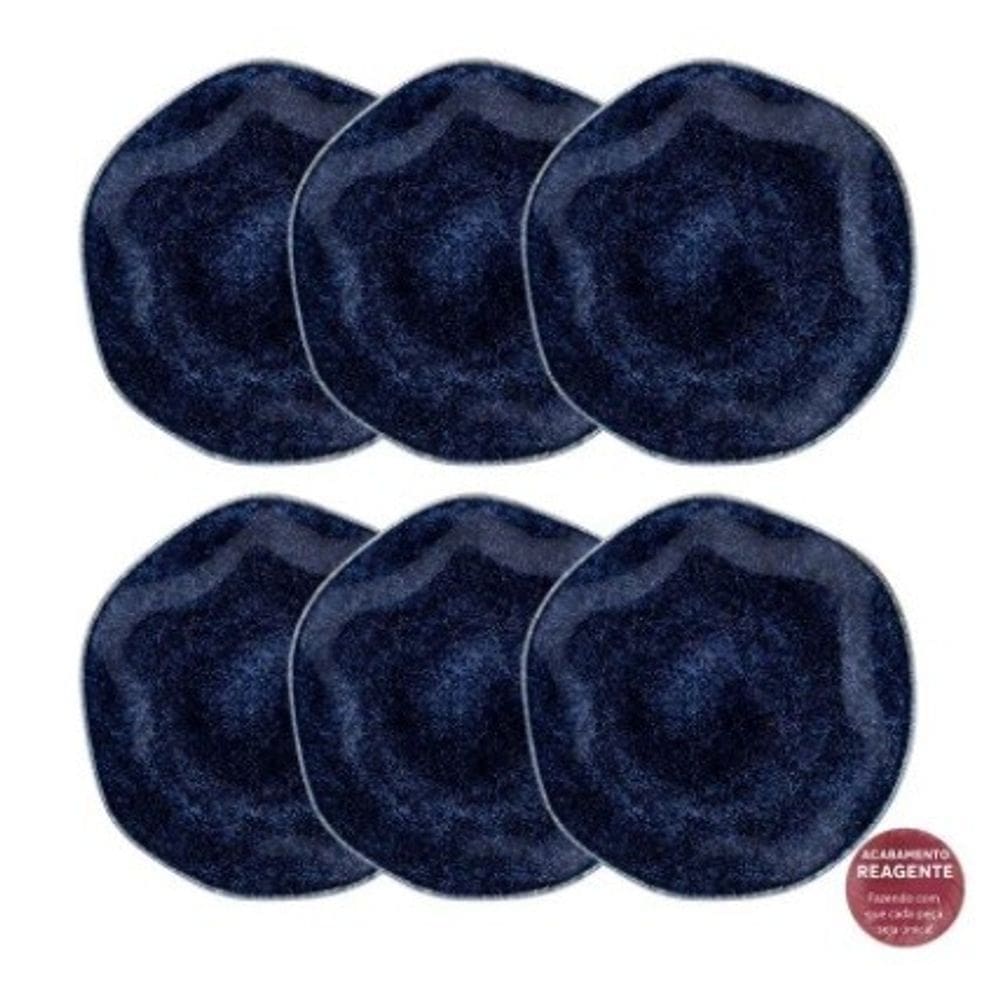 Conjunto de Pratos Rasos 06 Peças Ryo Safira Oxford