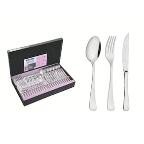 Faqueiro Mônaco 72 Peças em Aço Inox com Facas para Churrasco Forjadas Acabamento Alto Brilho Tramontina 66917/157