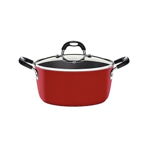 Caçarola Mônaco Induction Vermelha 22 cm 3,5 L em Alumínio com Revestimento Interno Antiaderente e Alças em Silicone Tramontina 28705/722