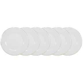 Conjunto de Pratos Rasos 06 Peças Pomerode Ouro Schmidt