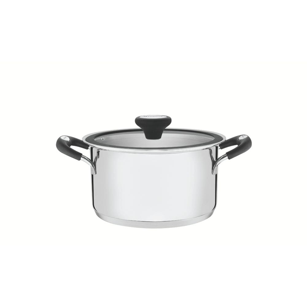 Caçarola Solar Silicone Funda 20 cm 3,6 L em Aço Inox Fundo Triplo com Tampa e Alças em Silicone Tramontina 62124/203