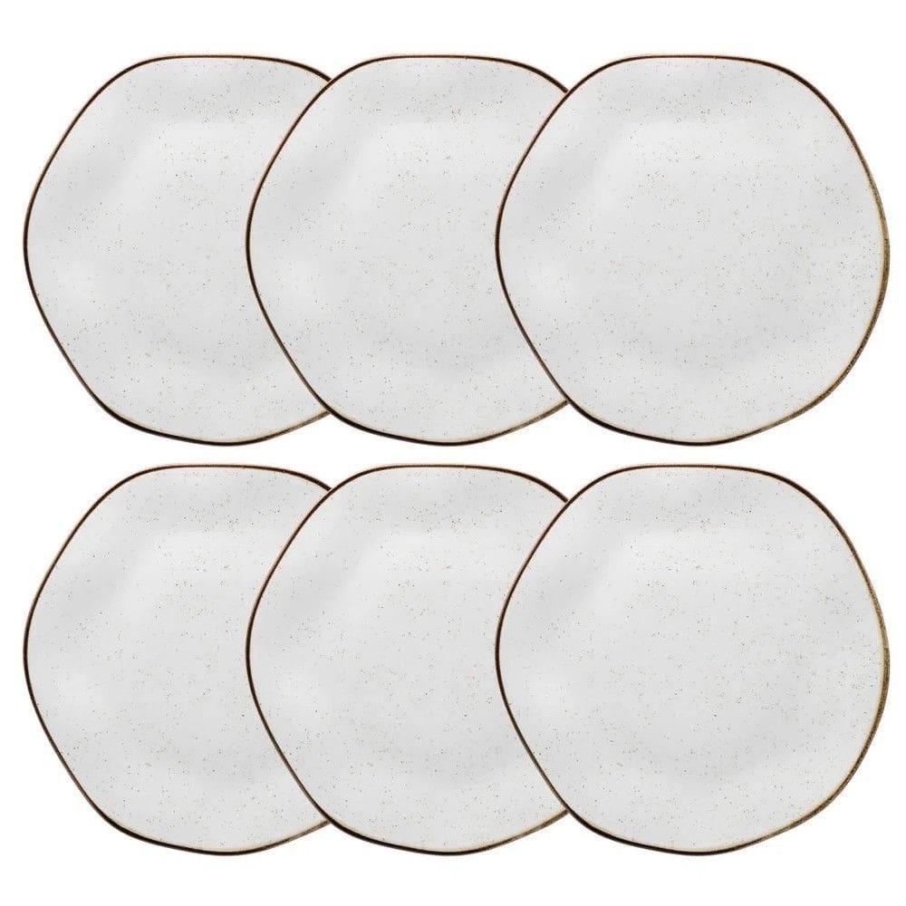 Conjunto de Pratos Rasos 06 Peças Ryo Maresia Oxford