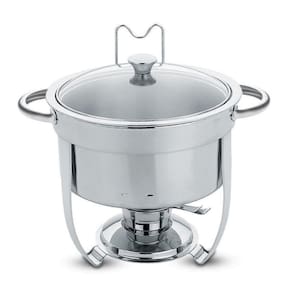 Rechaud Redondo 7 L em Aço Inox Banho Maria com Suporte para Tampa e Fogareiro Tramontina 61042/000