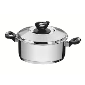 Caçarola Rasa Solar Baquelite 24 cm 4,7 L em Aço Inox Fundo Triplo com Cabo de Baquelite Tramontina 62723/240