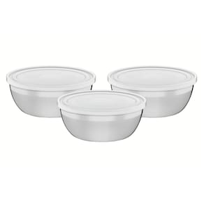 Jogo de Potes Freezinox em Aço Inox com Tampa Plástica 3 Peças Tramontina 64220/190
