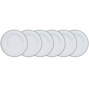 Conjunto de Pratos Fundos 06 Peças Itamaraty Prata Schmidt