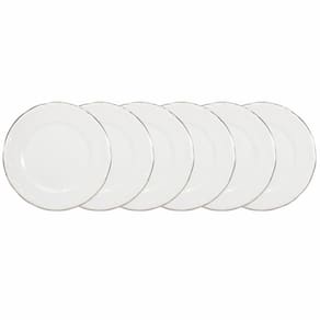 Conjunto de Pratos Rasos 06 Peças Pomerode Prata Schmidt