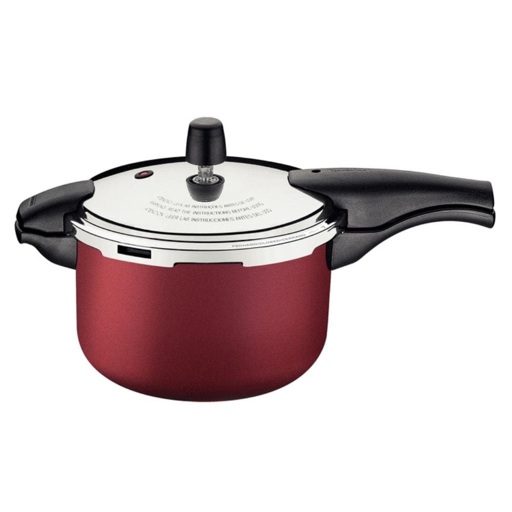 Panela de Pressão Vancouver 24 cm 6 L em Alumínio com Revestimento Interno e Externo Antiaderente Vermelho Tramontina 20589/724