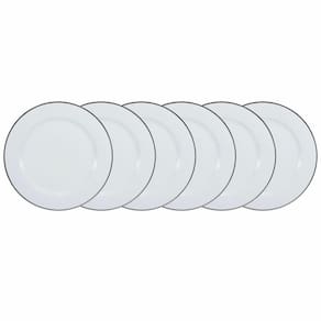 Conjunto de Pratos Rasos 06 Peças Itamaraty Prata Schmidt