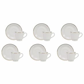 Conjunto de Xícara de Café com Pires 06 Peças Itamaraty Ouro Schmidt