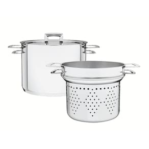 Jogo Cozi-Pasta Brava 20 cm 4,6 L em Aço Inox Fundo Triplo 2 Peças Tramontina 65400/410