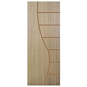 Kit com 4 Folhas de Porta Madeira Decorada 210x80cm Espessura 3,5cm Cantareira Mgm Carvalho Alpha
